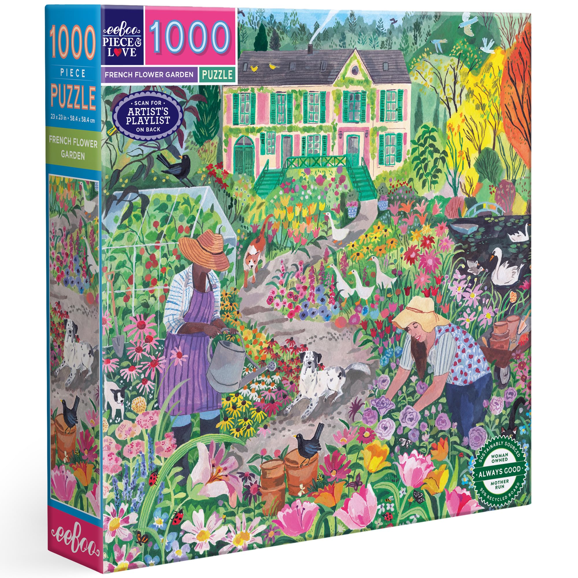 Amazon.com: eeBoo French Flower 1000 Piece Square Jigsaw Puzzle